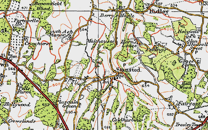 Old map of Stansted in 1920