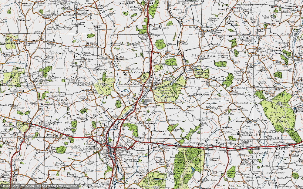 Old Map of Stansted Mountfitchet, 1919 in 1919