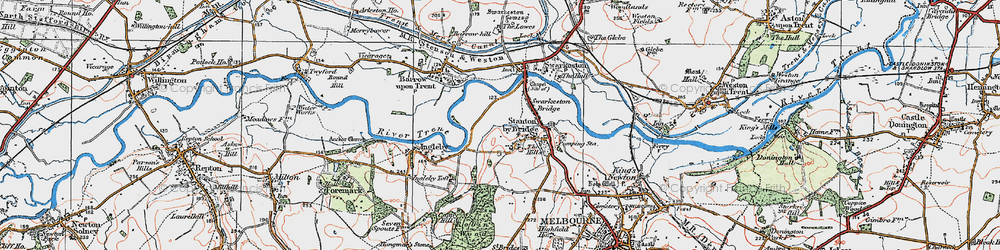 Old map of Stanton by Bridge in 1921