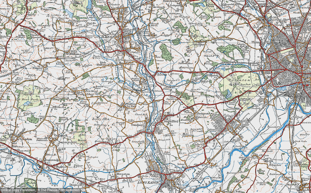 Old Map of Stanton Gate, 1921 in 1921