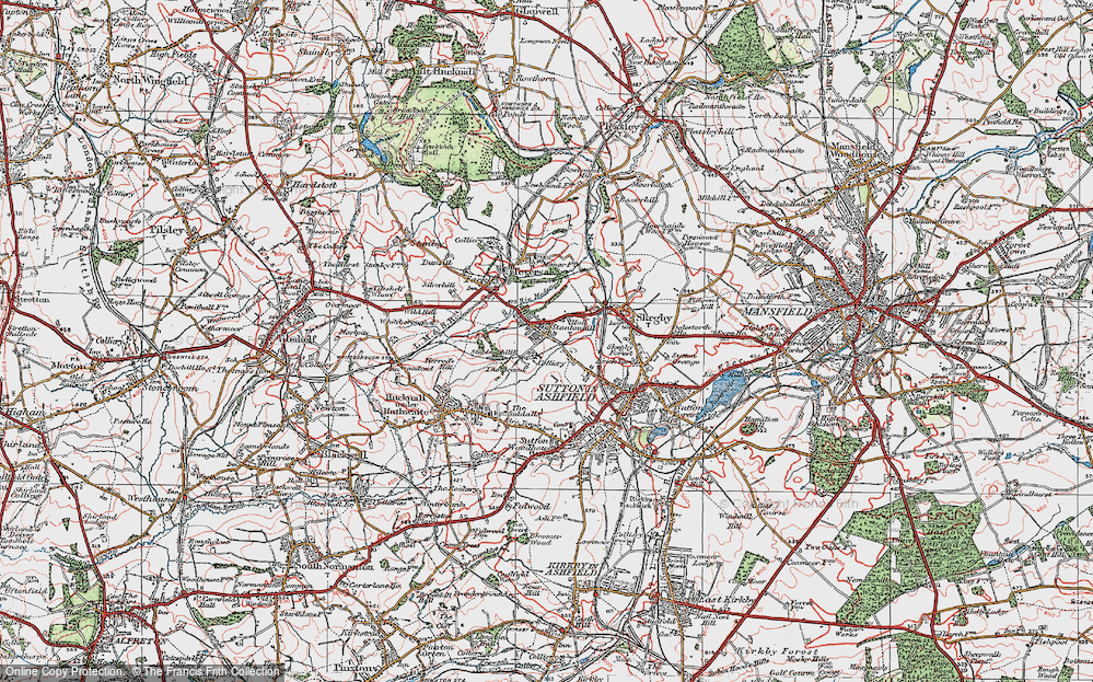 Old Map of Stanton Hill, 1923 in 1923