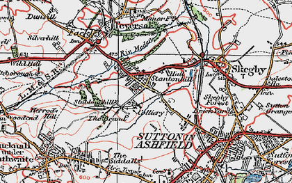 Old map of Stanton Hill in 1923