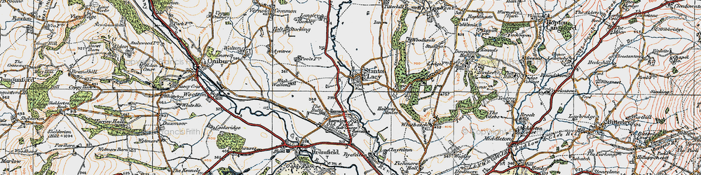 Old map of Stanton Lacy in 1920