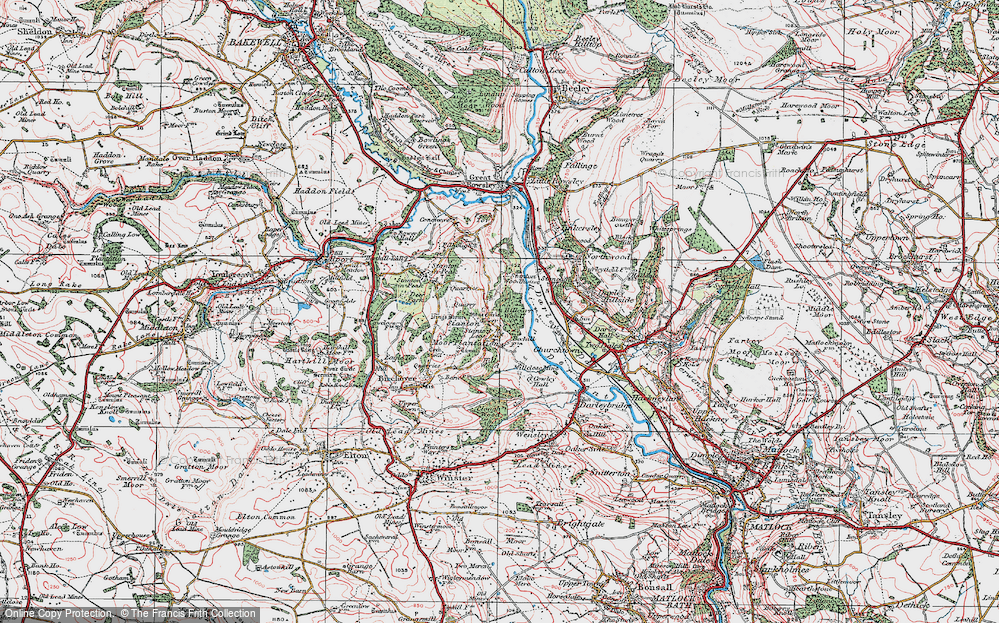 Old Map of Stanton Lees, 1923 in 1923