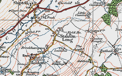 Old map of Stanton Long in 1921