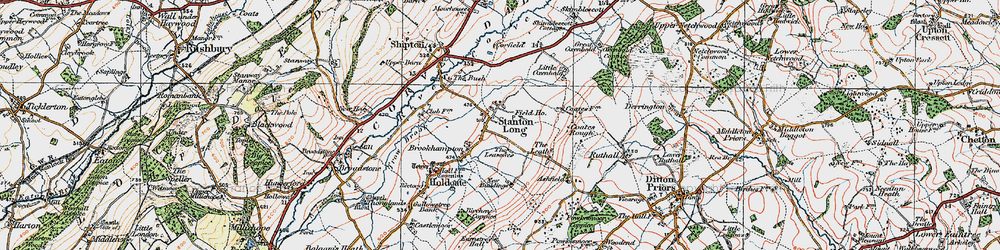 Old map of Stanton Long in 1921