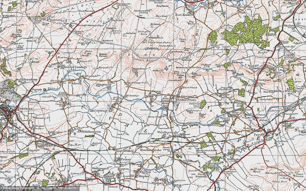 Old Map of Stanton St Bernard, 1919 in 1919