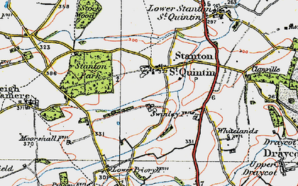 Old map of Stanton St Quintin in 1919