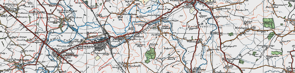Old map of Stantonbury in 1919
