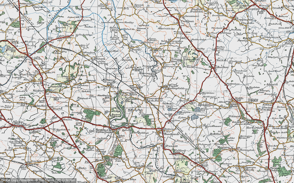 Old Map of Stanwardine in the Fields, 1921 in 1921