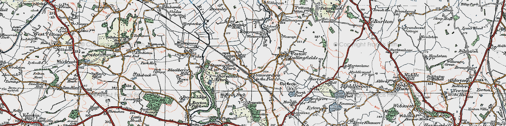 Old map of Stanwardine in the Fields in 1921