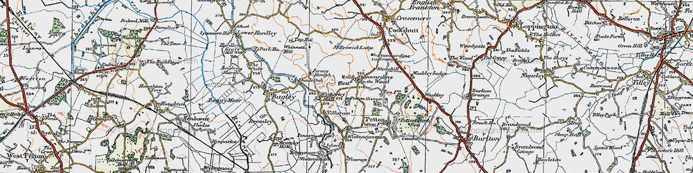 Old map of Stanwardine in the Wood in 1921