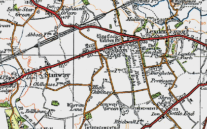 Old map of Stanway in 1921