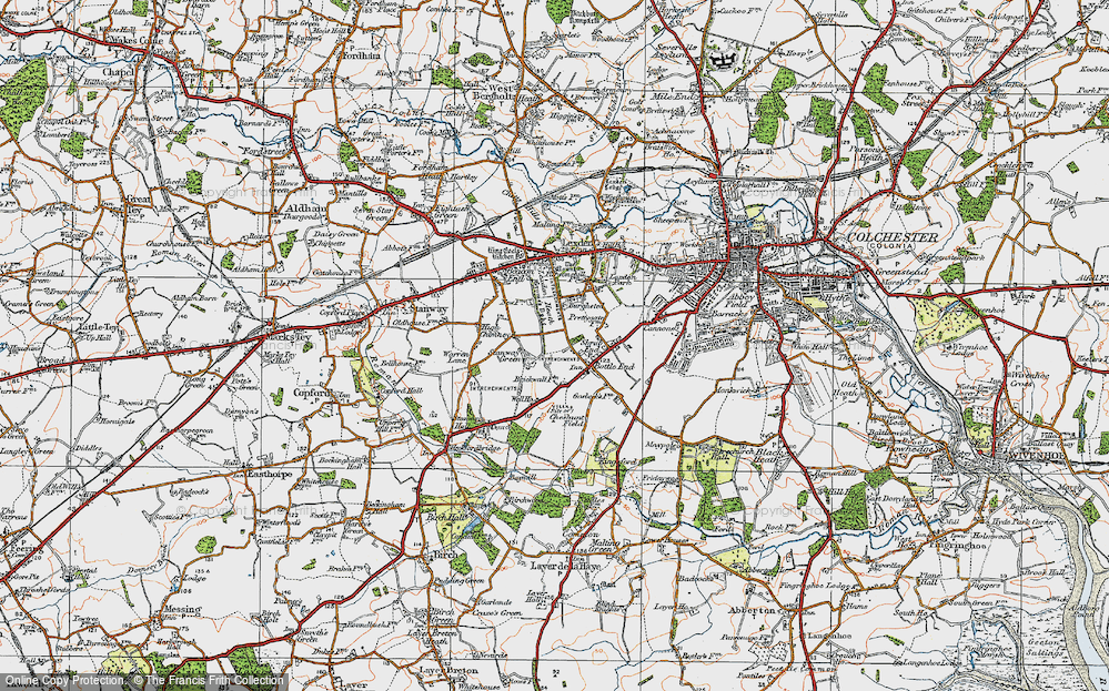 Old Map of Stanway Green, 1921 in 1921