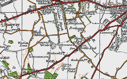 Old map of Stanway Green in 1921