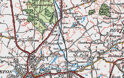 Old map of Stanycliffe in 1924