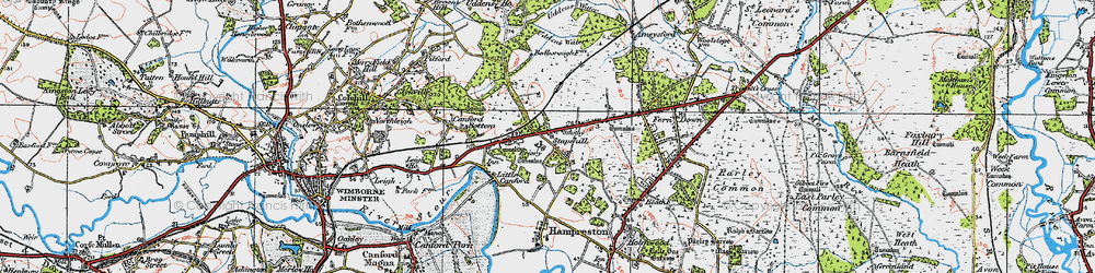 Old map of Stapehill in 1919