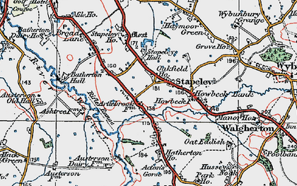 Old map of Stapeley in 1921