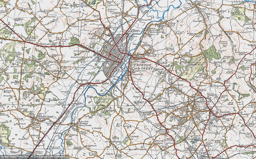 Old Map of Stapenhill, 1921 in 1921