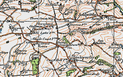 Old map of Staple Cross in 1919