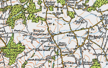 Old map of Staple Fitzpaine in 1919
