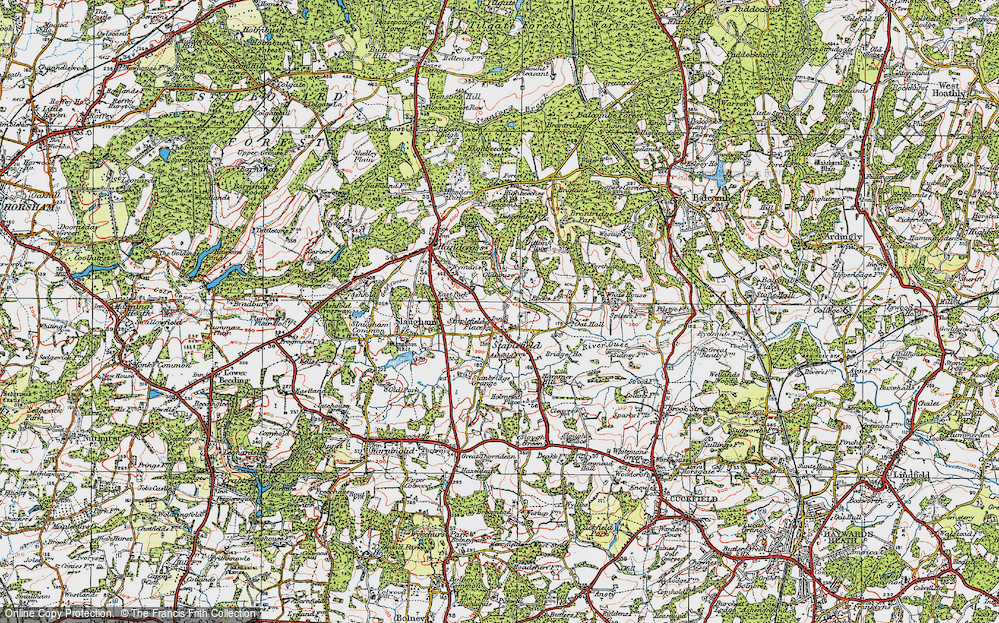 Old Map of Historic Map covering Brantridge in 1920
