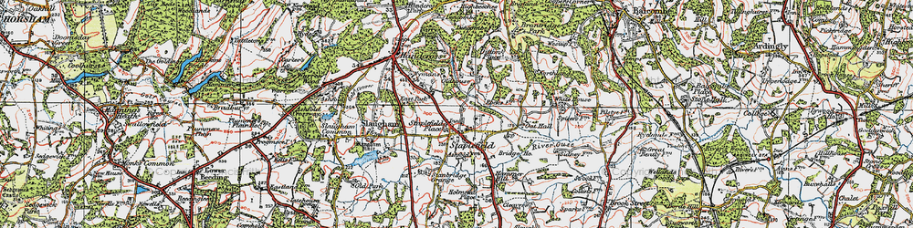 Old map of Brantridge in 1920