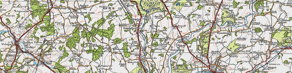Old map of Woodhall Park in 1919