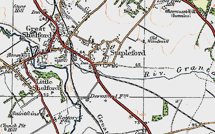 Old map of River Granta in 1920