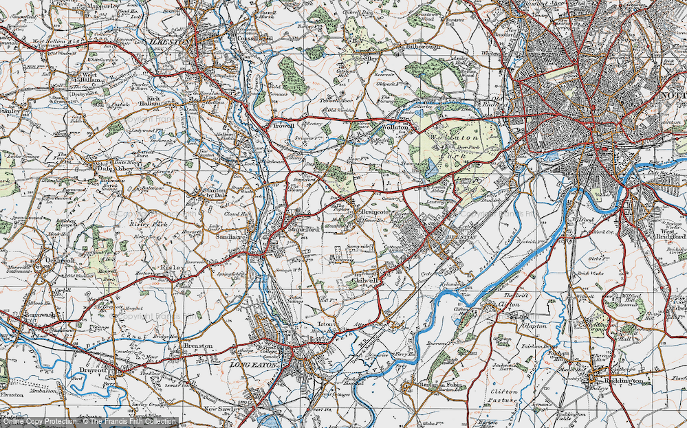 Old Map of Stapleford, 1921 in 1921