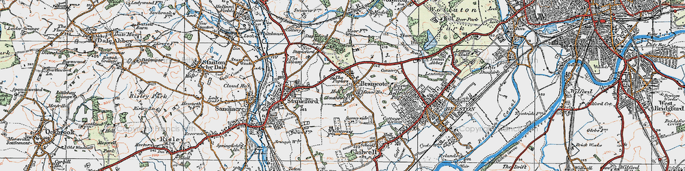 Old map of Stapleford in 1921