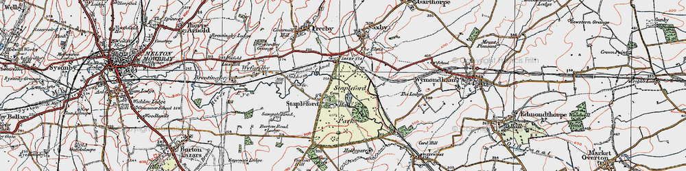 Old map of Stapleford in 1921