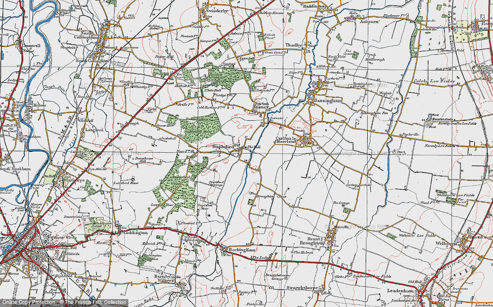 Old Map of Historic Map covering Scotwater Br in 1923