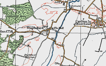 Old map of Stapleford in 1923