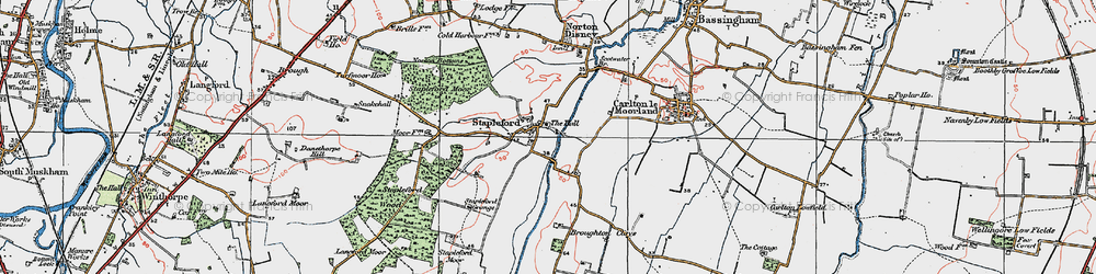 Old map of Stapleford in 1923