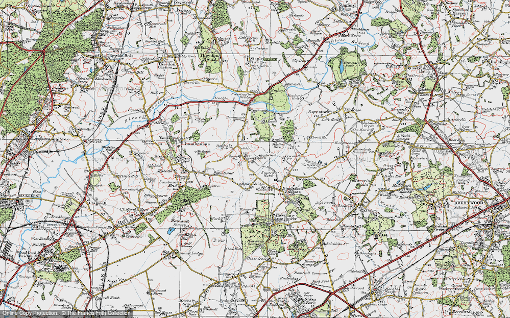 Old Map of Stapleford Abbotts, 1920 in 1920