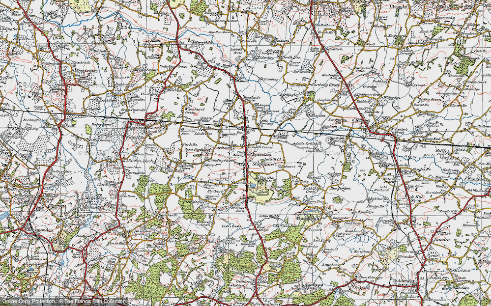 Old Map of Staplehurst, 1921 in 1921