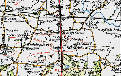 Old map of Staplehurst in 1921