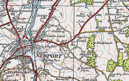 Old map of Staplers in 1919