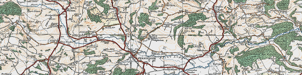 Old map of Boultibrooke in 1920