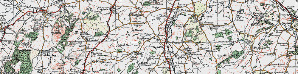Old map of Stapleton in 1921