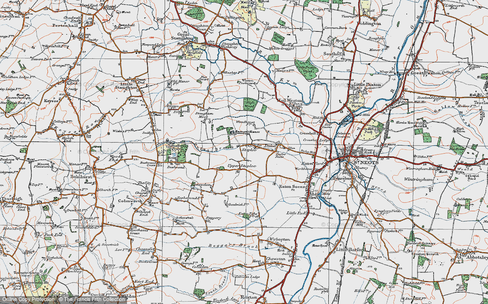Old Map of Staploe, 1919 in 1919
