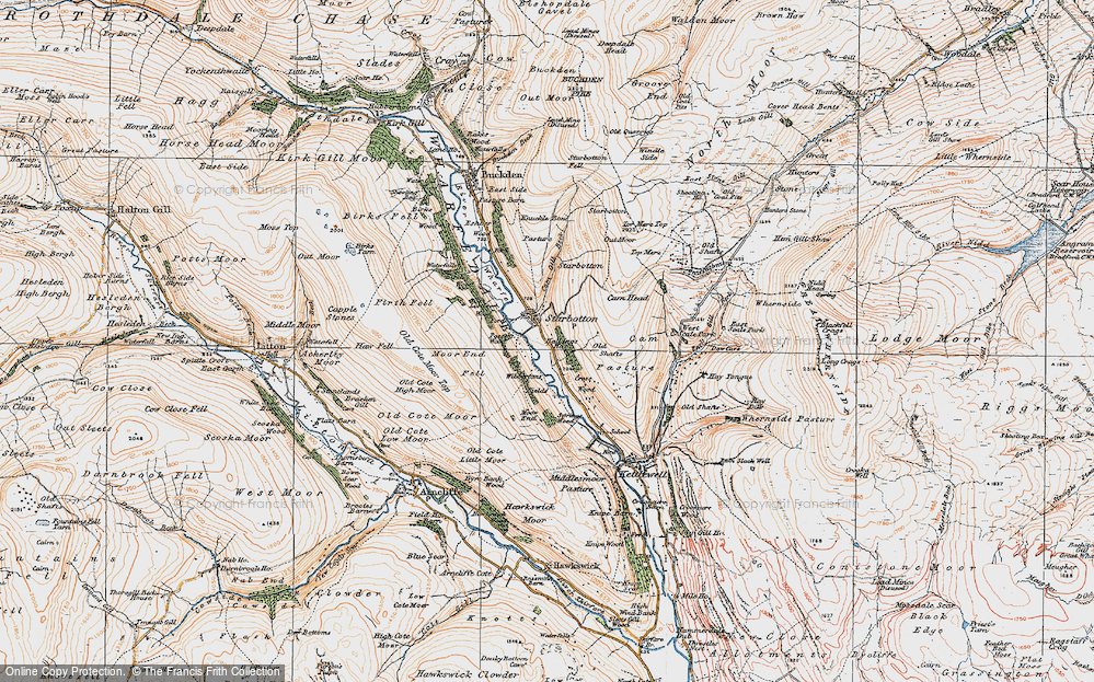 Old Map of Starbotton, 1925 in 1925