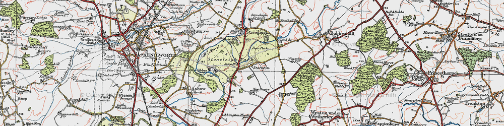 Old map of Stareton in 1919