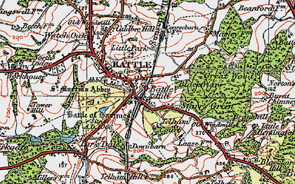 Old map of Starr's Green in 1921