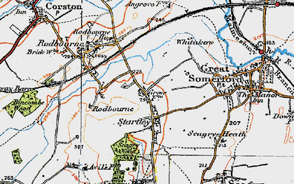 Old map of Startley in 1919