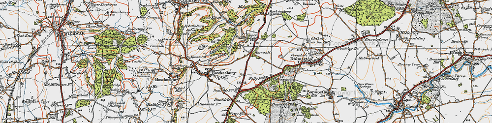 Old map of Bangel Wood in 1919