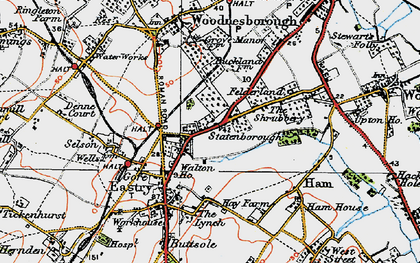 Old map of Statenborough in 1920