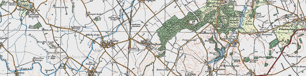 Old map of Barkestone Wood in 1921