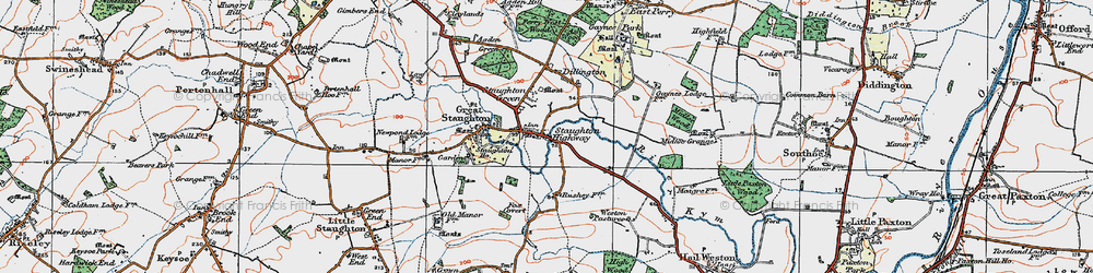Old map of Staughton Highway in 1919